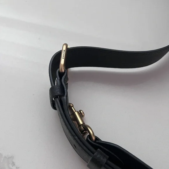 Coach Willow Shoulder Bag Black Pebble Leather Turnlock Matte Gold + Strap - Picture 15 of 16